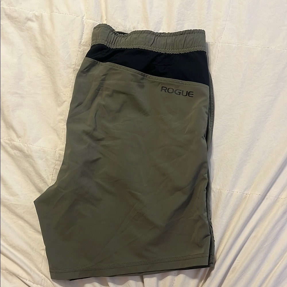 Rogue Green and Black Athletic Shorts Performance Fit
